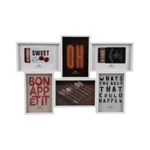 Customized Logo Modern Collage 6 Opening MDF Combination Photo Frame Wall Hanging Multiple Wooden Picture Frame