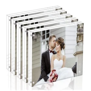 Customized Magnetic Clear Acrylic Photo Frame for Small Weddings and Intimate Parties