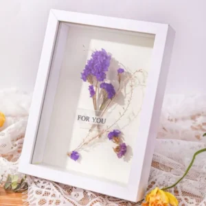 Customized New Fashion White Wood Photo Frames Deep Artistic Shadow Boxes with Animals Flowers Glass Home Decorations