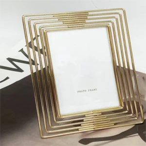 Customized Photo Frame Tabletop High Quality Desktop Plated Rectangle Metal Glass Picture Photo Frames