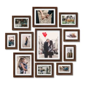 Customized Size Color logo Design MDF Solid Wood Photo Wall Photo Frames Collage for Wall Removable Wall
