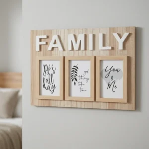 Customized Size MDF Square Family Photo Frame 3 Openings Wall Mountable Durable Lightweight Eco Friendly Collage Picture Frame