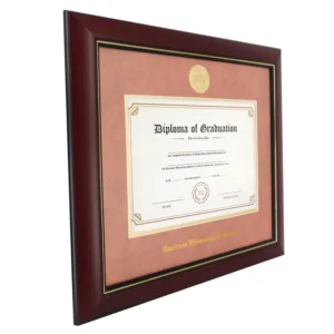 Customized Style Zealand Pine Wood Graduation Certificate Frame Diploma Frame With Gold Medal