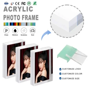 Customized Transparent Acrylic Desktop Photo Frame for Display Premium Frame for Home or Office Use