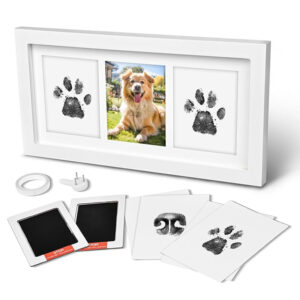 DIY Dog & Cat Paw Print Photo Frame Customizable Colors & Logo Commemorative Pet Gift
