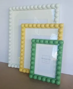DIY Eco Friendly Durable Modern Wooden Photo Frame Beaded Minimalist Design PDF Guide Downloadable Step Step Image Available