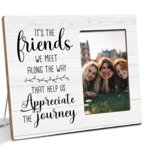 DIY Friendship Wooden Photo Frame with Rotating Photo Slot & Adjustable Kickstand 4×6 Size Tabletop Display