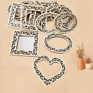 DIY Handmade Craft Pendant Density Board Color Heart Laser Cutting Processing Window Flower Photo Frame Cartoon Patch Wood Chips