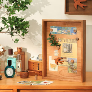DIY Handmade Creative Modern Magnetic Wall Photo Frame with Storage Solid Pine Wood Eco Friendly Full Color Painting Frame