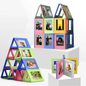DIY Magnetic Photo Frames 3 Inch Instax mini photo frame Colorful Building Block Style for Home Decor Personalized Gifts