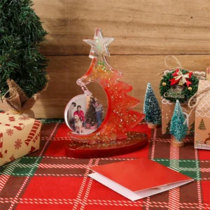 DLD Drip Resin Christmas Tree Photo Frame Silicone Mould Diy Resin Ornaments Ornaments Crafts Three dimensional Moulds