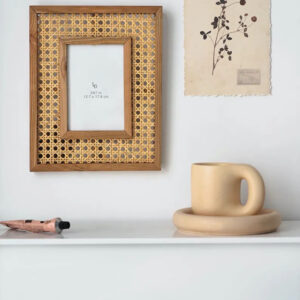 DURABLE! Rattan Photo Frame Modern Rattan Picture Frame Decorative Photo Frame