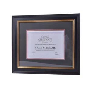 Dark Solid Wood Display Frame for Diplomas and Certificates