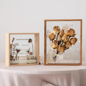 Dark Walnut Shadow Box 8×10” 10×10” Wooden Dry Flower Display Scenery Bouquet Display Stand Decorative Frame Box With Glass