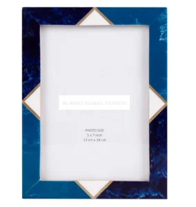 Decorative Blue Resin Photo Frame Wall Hanging Memory Frame Home Office Decor Handmade Folk Art Model Christmas