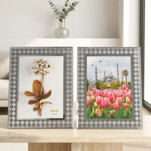 Decorative Crystal Glass Photo Frame Durable & Eco Friendly Rectangle Shape 2 Color Print