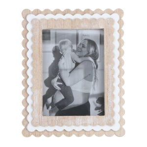 Decorative MDF Glass & Metal White Handmade Eco friendly Photo Frame for Living Room Bedroom Rustic Interior Display