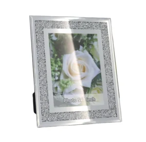 Decorative Tabletop Crystal Photo Frame with Scattered Glass Diamonds Creative Three Dimensional Frame for Display