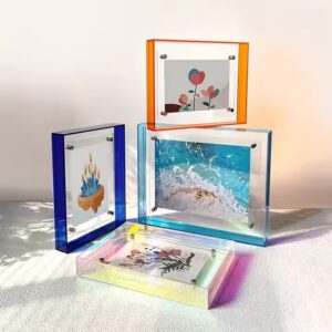Desktop Block Photo Frame 4×6 5×7 6×8 Custom Colorful Edge Tabletop Mount Acrylic Customized Logo UV Printing Double Sided