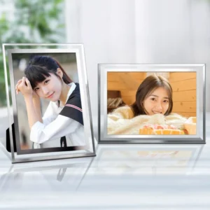 Desktop Table Decoration Crystal Glass Photo Frame Transparent Empty Frame Display Stand