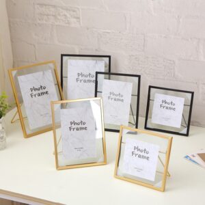 Desktop square Different Sizes Photo Frame Handmade Photo Frame Transparent Glass Metal Photo Frame XXL