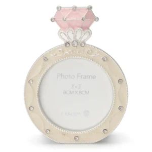 Diamond Ring Silver Plated Enamel Wedding Photo Frame 2.5×2.5 Inch Home Decoration Gift