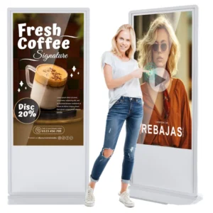 Digital Standee 43 49 55 Inch White Black Android PC OS IR PCAP Touch Totem Kiosk Signage for Coffee Clothes Menu Shop Airport