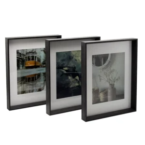 Display Pictures Wooden Photo Frames 8×10 With Mat Wall Decorative Dark Color Wood UV Printing Letterpress Printing
