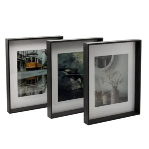 Display Pictures Wooden Photo Frames 8×10 With Mat Wall Decorative Dark Color Wood Uv Printing Letterpress Printing