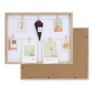 Diy 16×20″ Wall Hanging Photo Display Picture Wooden Frame Wedding Peg and String Guestbook with Cloth Pin Party Decoration