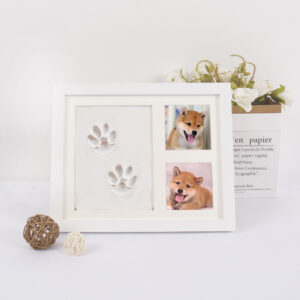 Dog Cat Paw Prints Commemorative Footprints Embossing Inkpad Modern New Zealand Pine Square Painting Photo Frame Table DIY