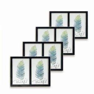 Double 4×6 Multi Opening Photo Frame Luxury Enamel Black Picture Frame Side by Side Collage Desktop Decor