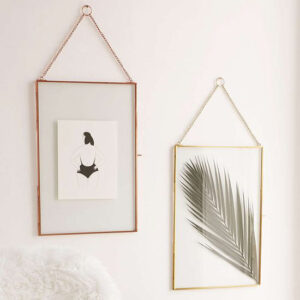 Double Glass Photo Frame for Table Customized Glass Picture Photo Frame Large & Mini Size Gold Colour Tabletop Decorative