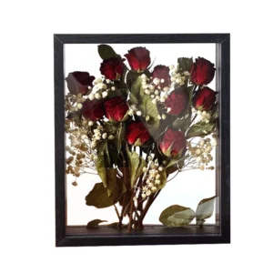 Double Sided Floating Frame Wooden Dried Bouquet Flower Shadow Square Photo Frame Square Paper Home Decorative Creative Scenery