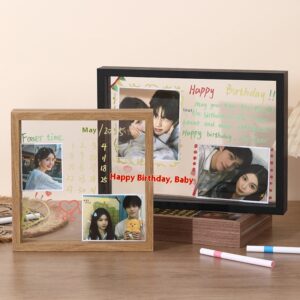 Double Sided Transparent Glass Photo Frame DIY Table 6 Inch 8 Inch Children’s Graffiti Valentine’s Day Romantic Storage