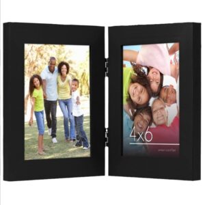 Double Wood Frames 4×6 Picture Frame Hinged Folding Photo Frame for Wedding Family