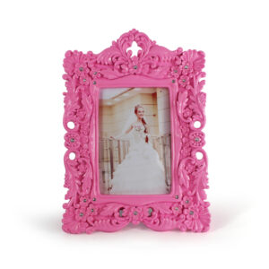 Dreamlike Rectangle Pink Wedding Photo Frame in Table