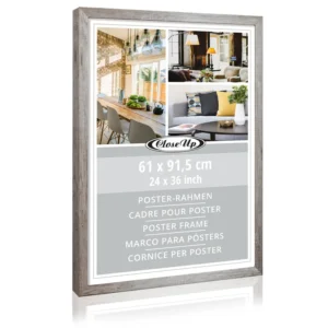 Driftwood Style 61 X 91.5 cm Wood Decor Poster Frame A4 Size Canvas Creative Painting Simple Pine Wood Picture Frame for Photos