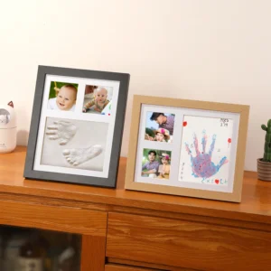 Durable and MDF DIY Couple’s Handprint Newborn’s Hands and Feet Print Commemorative Photo Frame Display Set