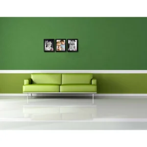 ECraftIndia Set of 3 Black Synthetic Frame & Glass Photo Frames 60cm X 2cm Collage Wall Art Decor