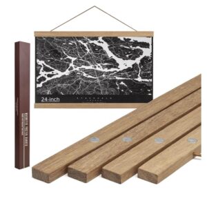 Easy Hanging Maps Pictures Scroll Canvas Print Wall Art Wood Poster Frame Magnetic Poster Hanger Frame