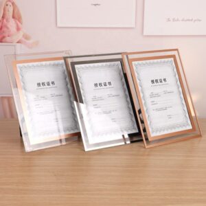 Eco Friendly Durable Silk screen Printing Glass Certificate Frame A4 Glass Crystal Certificate Photo Frame Display Glass Frame