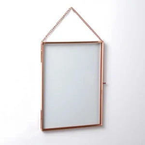 Eco Friendly Lightweight Rose Gold Metal Floating Photo Frame Multi Shaped Decorative Wall Hanging Display Frame