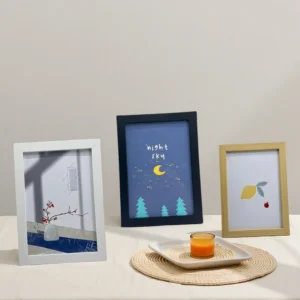 Eco Friendly MDF Wooden Foldable Modern Design Vertical Wall Hanging Photo Album & Painting Frame with UV Printing