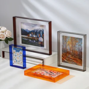 Eco-Friendly Waterproof Acrylic Floating Neon Translucent Colorful Decorative Photo Frame for Desk Tabletop Wall