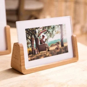 Eco Friendly Wooden Photo Frames Made Solid Wood Customized Shape Vertical Orientation for Tabletop Wall Display India
