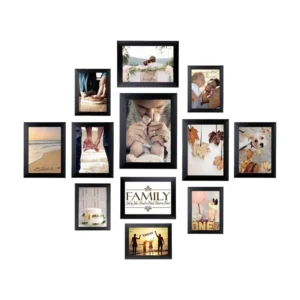 Eco friendly MDF Wood Picture Frames 8×10 Black Collage Wall Decor Assorted Photos 5×7 4×6 Wall Hanging Tabletop Display