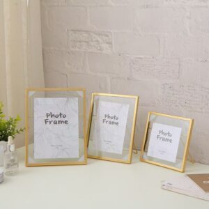 Economical Gold Black Metal Glass Photo Frame Standing Desktop Picture Frame Daily Home Decoration & Holiday Craft Gift
