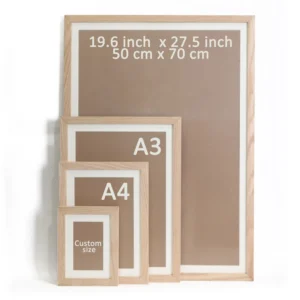 Elegant 1.2 cm Veneer A4 Wooden Frame Sleek Thin Border Design for 4×6 Home Photos and DIY Art 5×7 Size Available