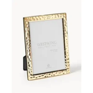 Elegant Dimpled Gold Zinc Alloy Picture Frame Textured Metallic Tabletop Photo Holder Decorative Portrait Frame for Gift & Decor